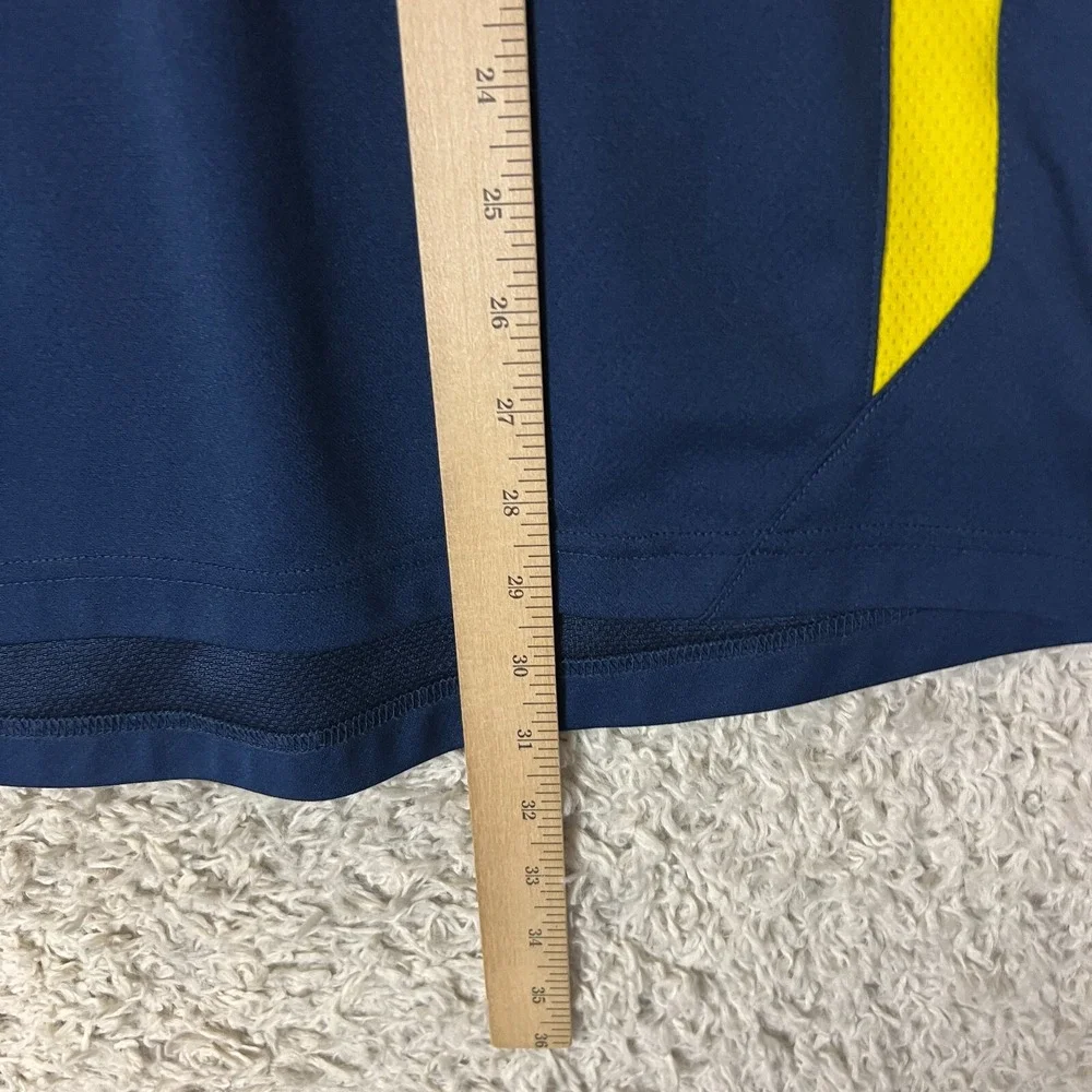 Michigan Wolverines Polo Shirt Mens Large Adidas Blue Preppy Logo College NCAA - Picture 2 of 9